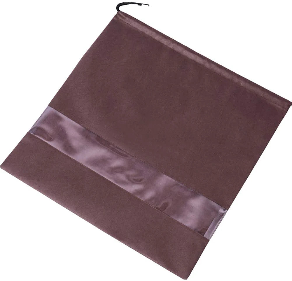 Ruthbag Large Fashion Non-Woven Drawstring Dust Cover Bag with Visual Window for Handbags and Purses
