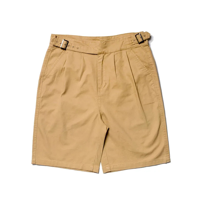 100% Cotton Canvas Breathable Vintage Khaki Green UK Gurkha Cargo Shorts Summer Plain Streetwear Unisex Hiking