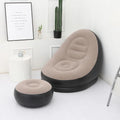 Easy-to-Fold PVC Lazy Chair Bed with Footstool Inflatable PVC Air Sofa