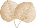 Eco-Friendly Handmade Painted Palm Leaf Bamboo Handheld Fans for Wedding Favors and Party Decorations