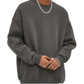 500GSM Plain Men/Women Crew Neck Drop Shoulder Cotton Fleece Oversized Sports Team Company Staff Sweatshirts Jumpers for Winter