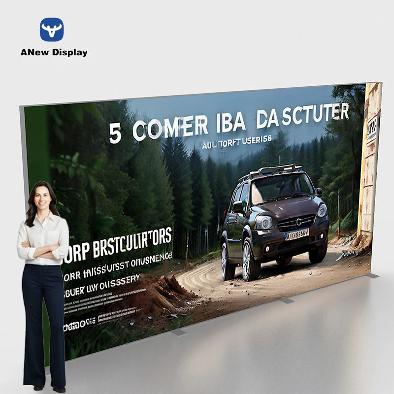A-new Display 10*8ft 20*10ft 120mm Custom Tool Free Seg Double Sided Fabric LED Display Advertising Banner Lightbox Light Box MegaBDM