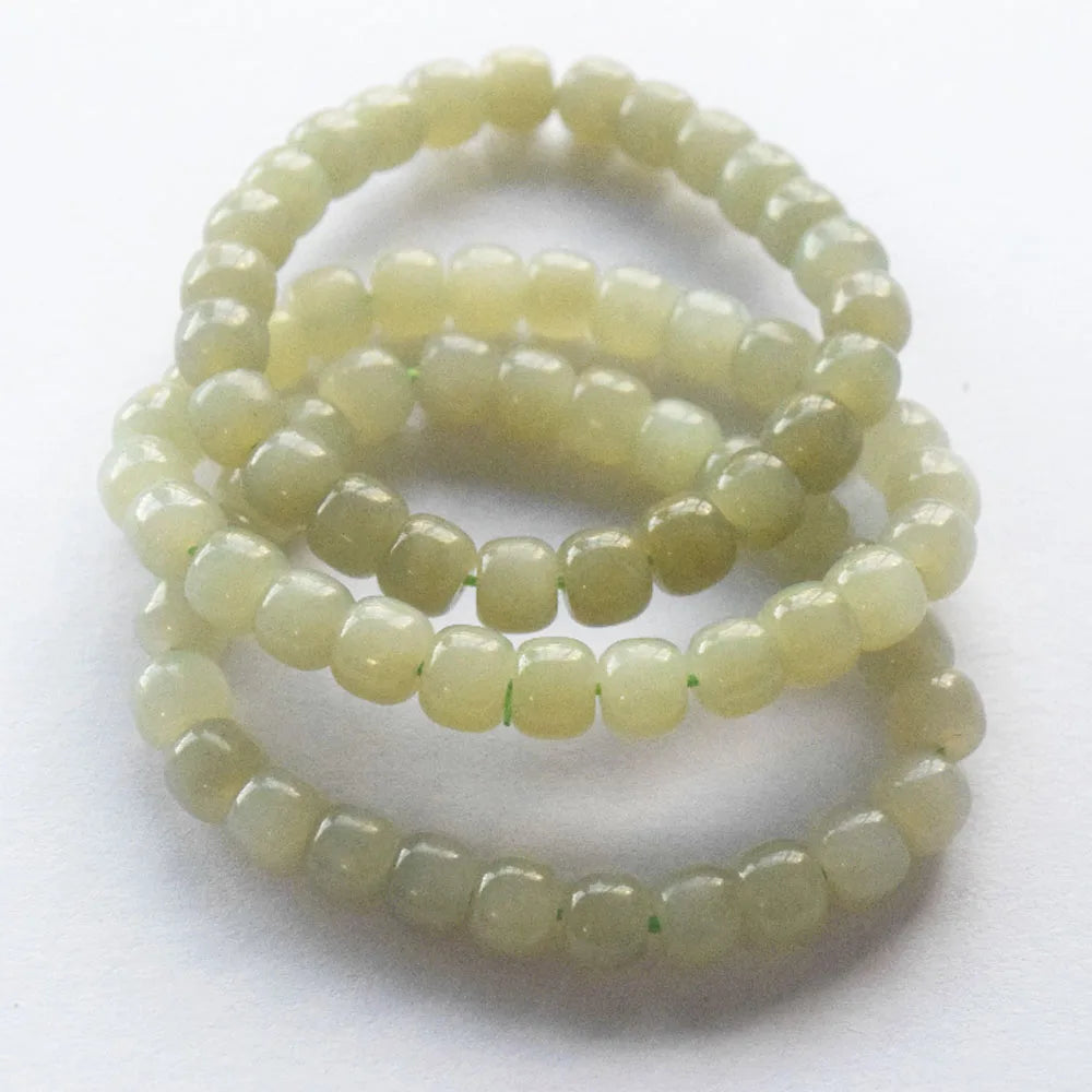 Genuine Natural Gemstone Hetian Jade Crystal Stone Beads Bracelet Stretch Cord Bracelets Jewelry
