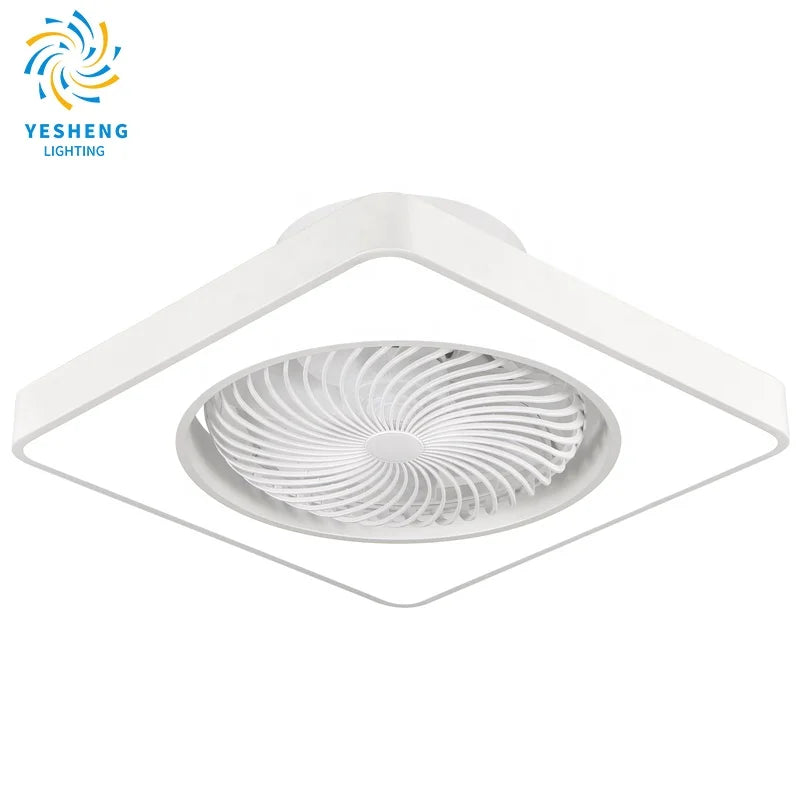 XD2 48cm Small Modern Bladeless Ceiling Fan Led Light Remote Control Flush Mount Home Bedroom Children Invisible Dimmable