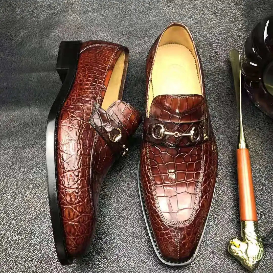 Goodyear Luxury Loafer Shoes for Men New Arrivals Crocodile Pure Leather Shoes Men alligator Custom Classical Men's Shoes