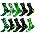 WUYANG FACTORY WY-079 Wholesale St. Patrick's Holiday Clover Fashion and Fancy Crew Socks for Unisex Size for Man and Women
