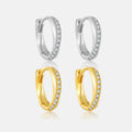 FUAMAY Fashion 925 Sterling Silver Huggie Hoop Earrings Irregular Hoop Earrings Aretes With Zircon