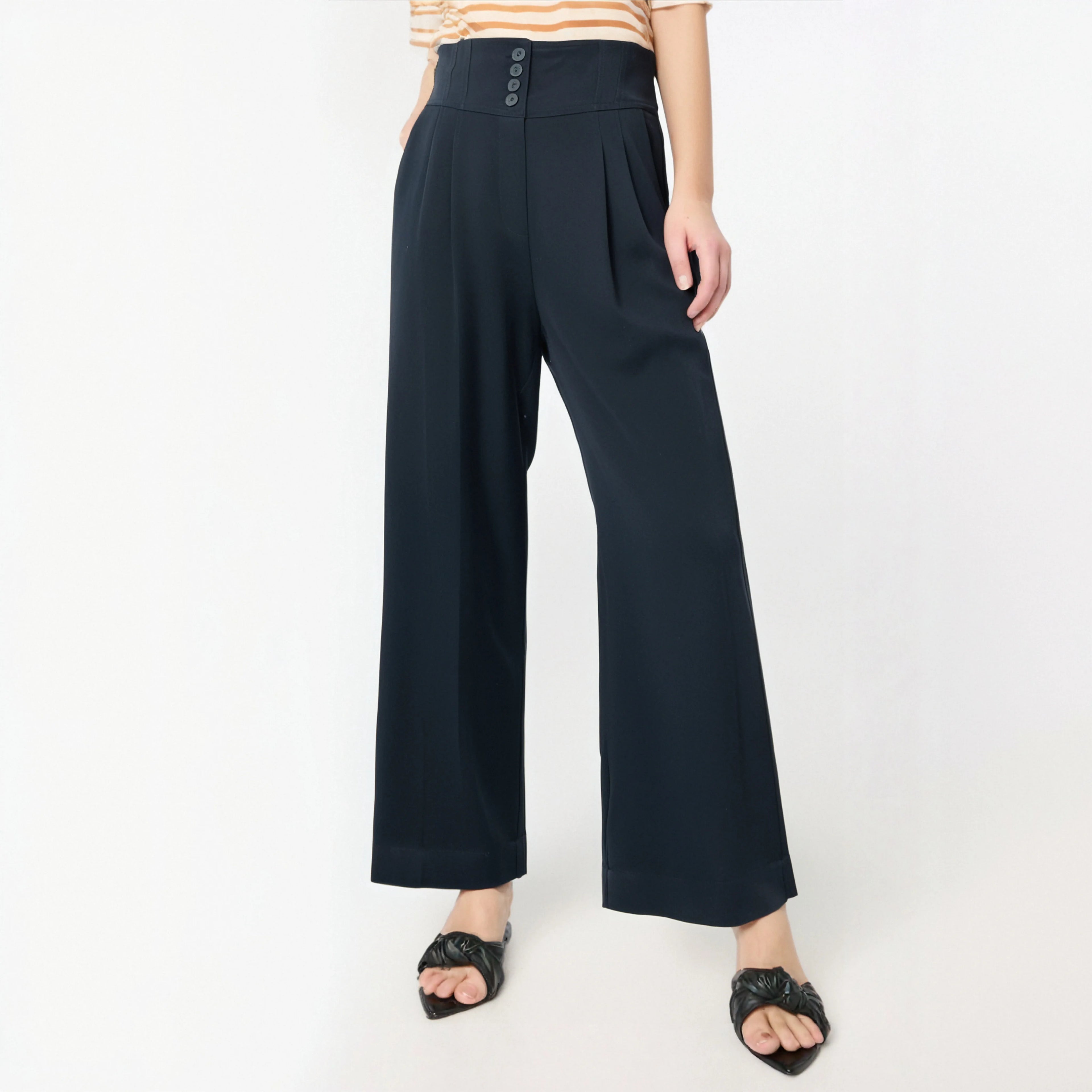 Office Commute Style Women Pants Office Wearing Pants Wide Leg Work Pants for Woman