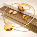 Guangzhou Gold Plated 18k Jewelry Wholesale Expandable Bangle Cheap Fashion Lady Mexico Engagement Round Drop Necklace