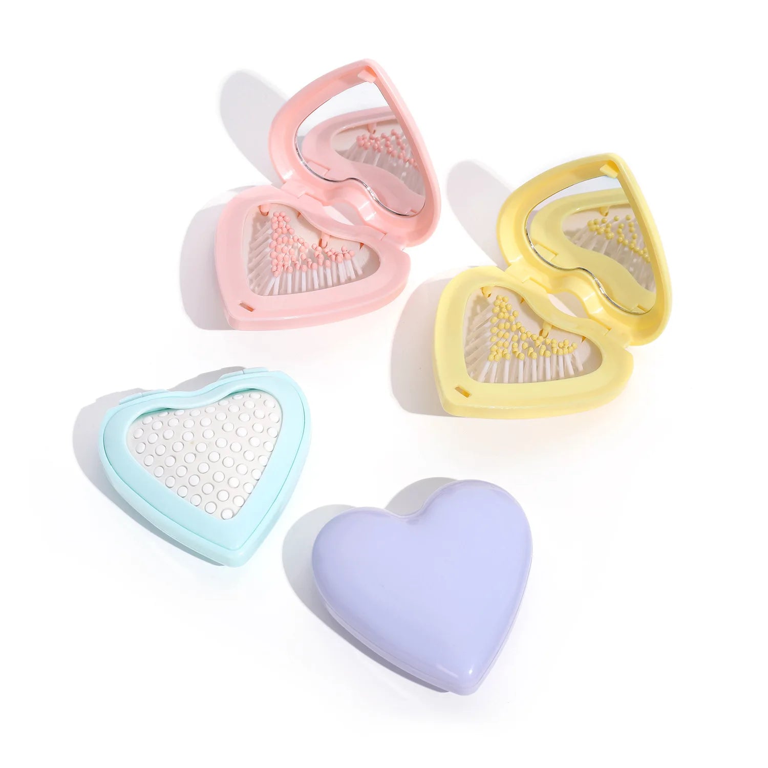 Gmagic Cute Gift Hair Brush Mirror Brush Scalp Massager Foldable Pocket Size Hair Styling Tool Portable Hair Brush