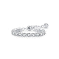 Daidan Rings Jewelry Women Korean Silver 925 Adjustable Finger Simple Tennis Chained Cubic Zirconia Iced Out Ring