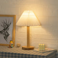 Factory Outlet Modern Led Office Light Bedside Dimmable White Desk Vintage Nightstand Pleated Table Lamp