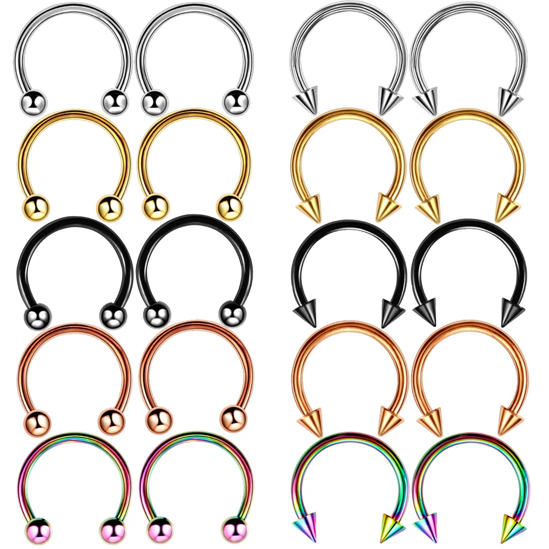 Jachon Simple Advanced Stainless Steel Couple Nose Ring Body Piercing Nose Jewelry