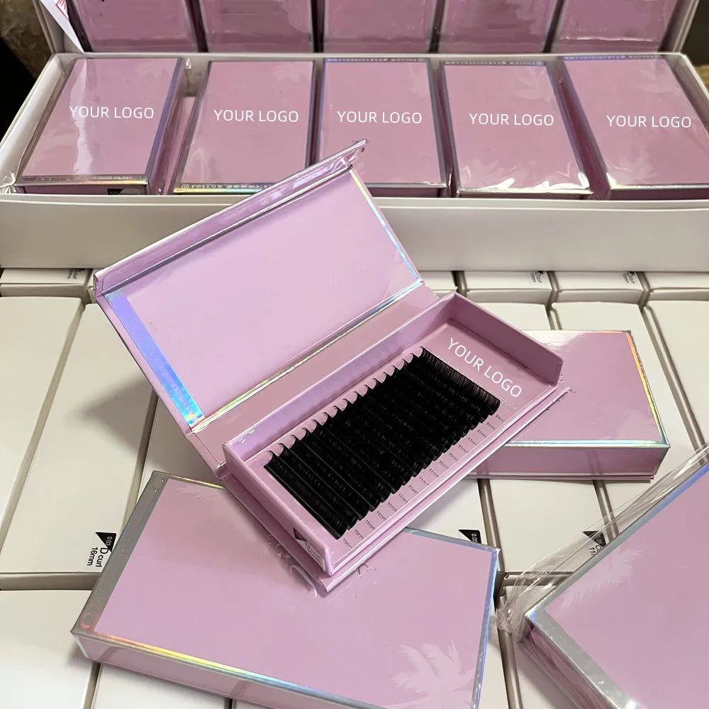 Hot Selling 03 05 07 Matte BC Curl Individual Volume Cashmere Eyelash Extensions With Light Feature Box Packaging