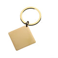 Wholesale Custom 30x30mm Stainless Steel Keychain Square Blank Keyring with Fashionable DIY Laser Logo