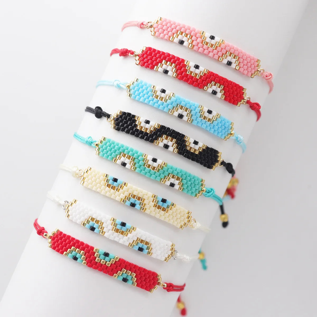 New Fashion Handmade Turkish Boho Evil Eyes Miyuki Beads Wave Bracelet for Teen Girl Women