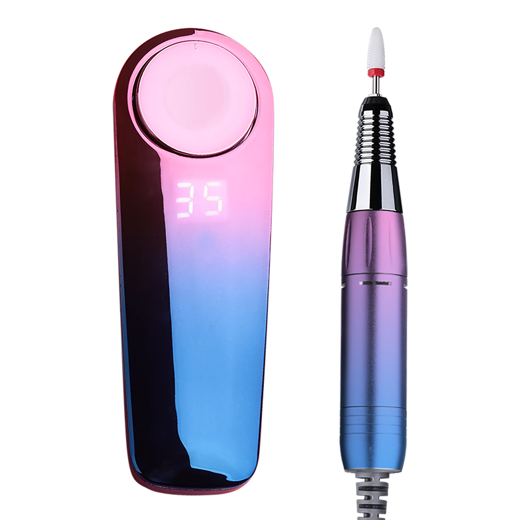 Gradient 35000rpm Nail Polisher with Professional Electric Replaceable Drill Kit 25W Cordless Portable Acrylic Nail Drill
