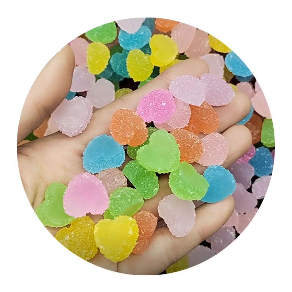 100Pcs Multicolor Candy Dessert Flatback Resin Embellishments 17MM Mini Sweet Candy Buttons Scrapbook DIY Craft Making Supplies