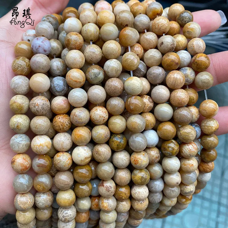 Wholesale Chrysanthemum Natural Semi-Precious Gemstone Round Smooth Chrysanthemum Jade Beads for Jewelry Making