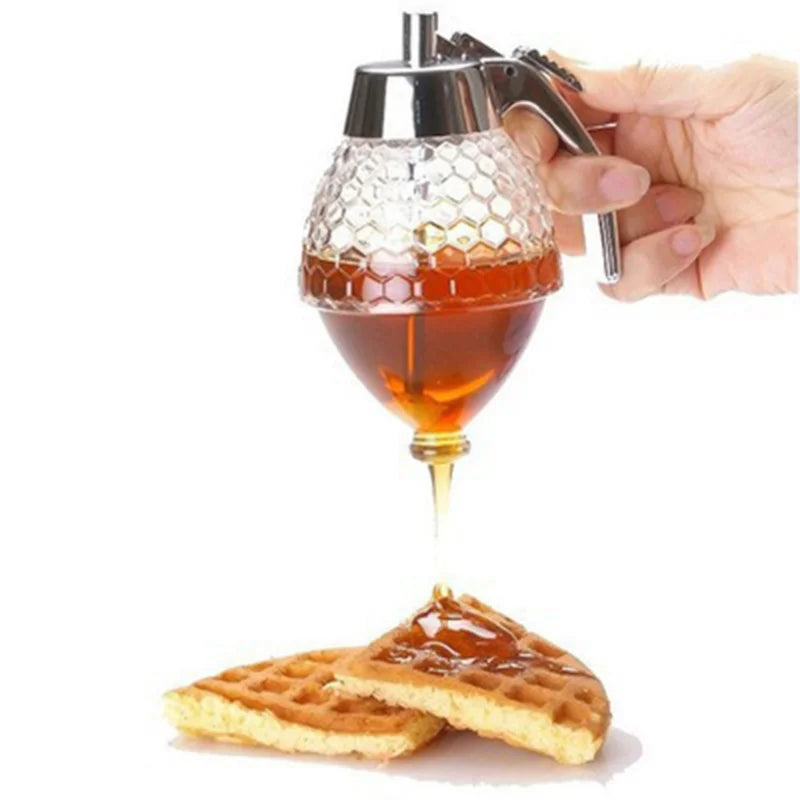 Squeeze Bottle Honey Jar Container Bee Drip Dispenser Kettle Storage Pot Stand Holder Juice Syrup Cup Kitchen Accessories