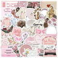 50 Pcs Cute Pink Graffiti PVC High-quality Durable Stickers for Laptop Draw bar Box Handbag Cupboard Suitcase and Books