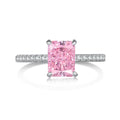 925 Sterling Silver Rectangular Shape 8A Zircon Geometric Engagement Ring for Women