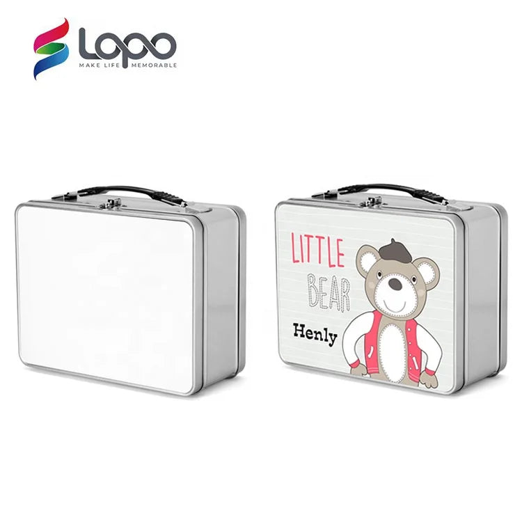 Wholesale Blank Diy Personalized Rectangular Portable Heated Reusable  Blank Sublimation Metal Tin Lunch Box With Aluminum Sheet