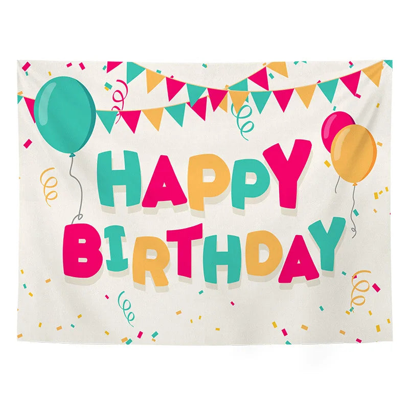 Promotional Gift Birthday Party Backdrop Wall Decoration Banner Customized Outdoor Polyester Fabric Ornament