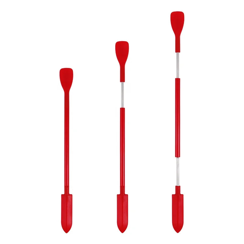 Multi-functional Silicone Spoon Telescopic Spatula Scraper Baking Oil Brush Tools Bakeware Cosmetic Beauty Application Tools