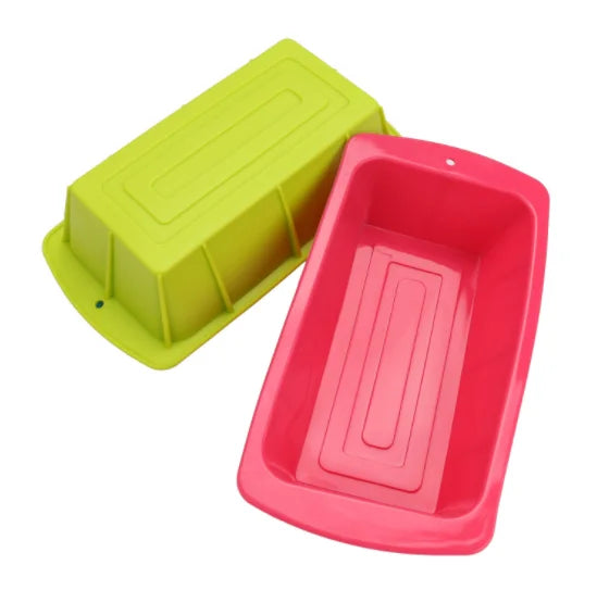 Muffin Cupcake Chocolate Fondant Molds Rectangle Silicone Soap Mold DIY Bakeware Loaf Bread Baking Dish Toast Box Cheese Box