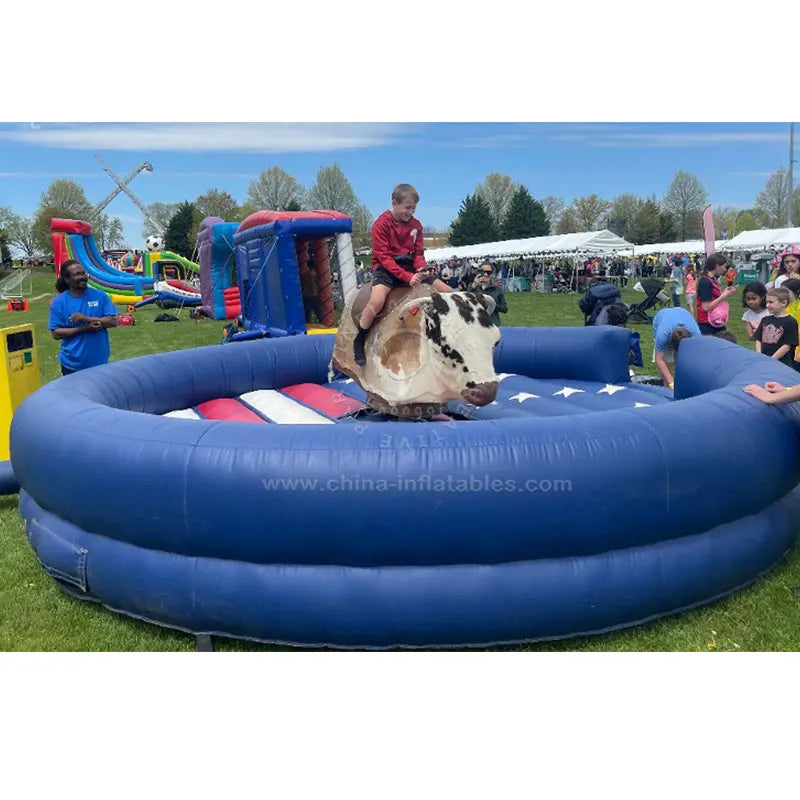 Hot Sell Inflatable Mechanical Wild Bull Rodeo Ride Red Eyes Machine Horse Toro Mecnico Durable PVC Commercial Use Custom Logo
