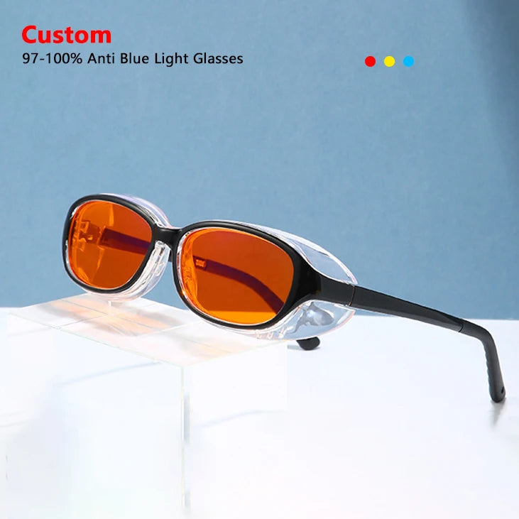 Newest Trendy Fashion Oval Round Eyeglasses Unisex Women Men Windproof Eye Protection Eyewear Anti Blue Light Blocking Glasses