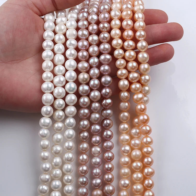 9-10mm a Real Cultured Freshwater Pearl Potato Shape Pearl Strands