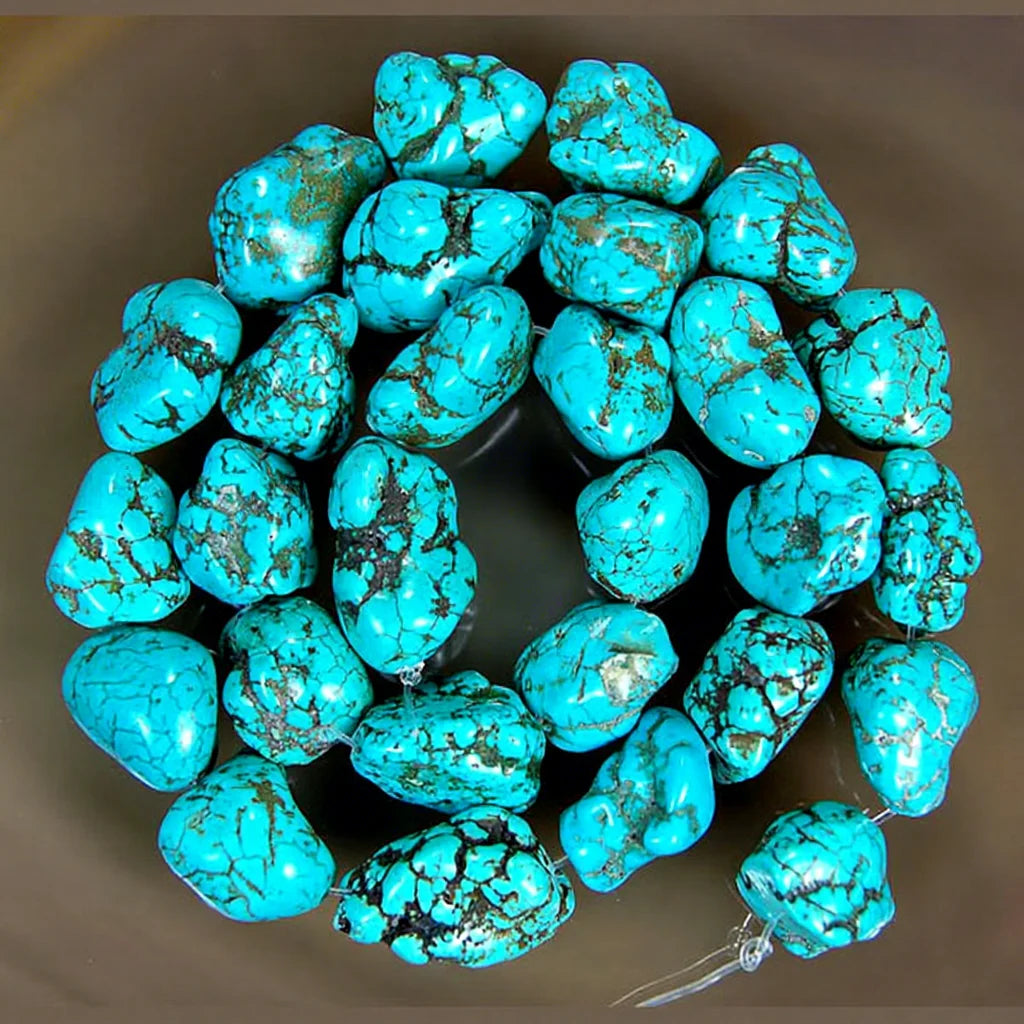 TB0080 Howlite Turquoise Nugget Beads Magnesite Nugget Beads for Jewelry Making & Bracelet DIY