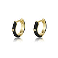 SP INS Simple Style Solid Color 18K Gold Zircon Enamel Colored Hoop Huggie Earrings