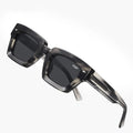 S32111 Hot Selling Custom 3D Metal Logo Square Sunglasses for Women High Quality Luxury Acetate Polarized Sunglasses 2025