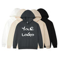 Men's  American Fashion Hoodie Loose Black Solid Color Hoodie 410g Plus Fleece Hoodie Custom logo Men