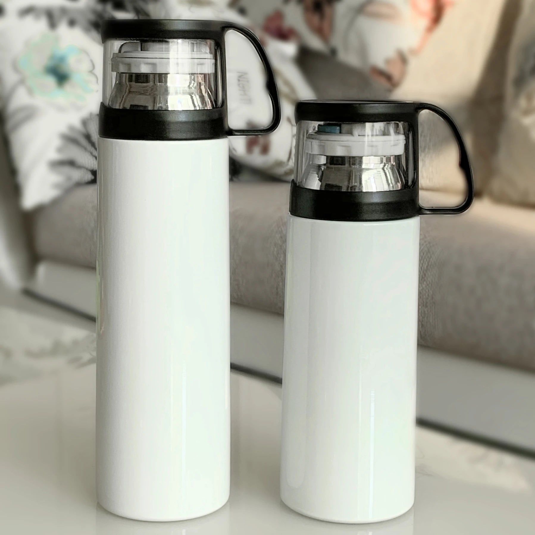 350 ml Sublimation Tumblers Blanks Double Wall Stainless Steel Sports Water Bottle Flask With Cup Lids