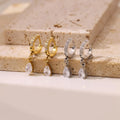 Unique Stainless Steel Pendant Earrings Dangling Gold Plated CZ Mirco Pave Charms Zircon Hoop Earrings for Women Jewelry Gift