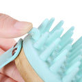 Factory Eco-friendly Silicone-Wooden Hair Brush Exfoliator Scalp Massager Vent Hair Washing Cleaner Shampoo Brush