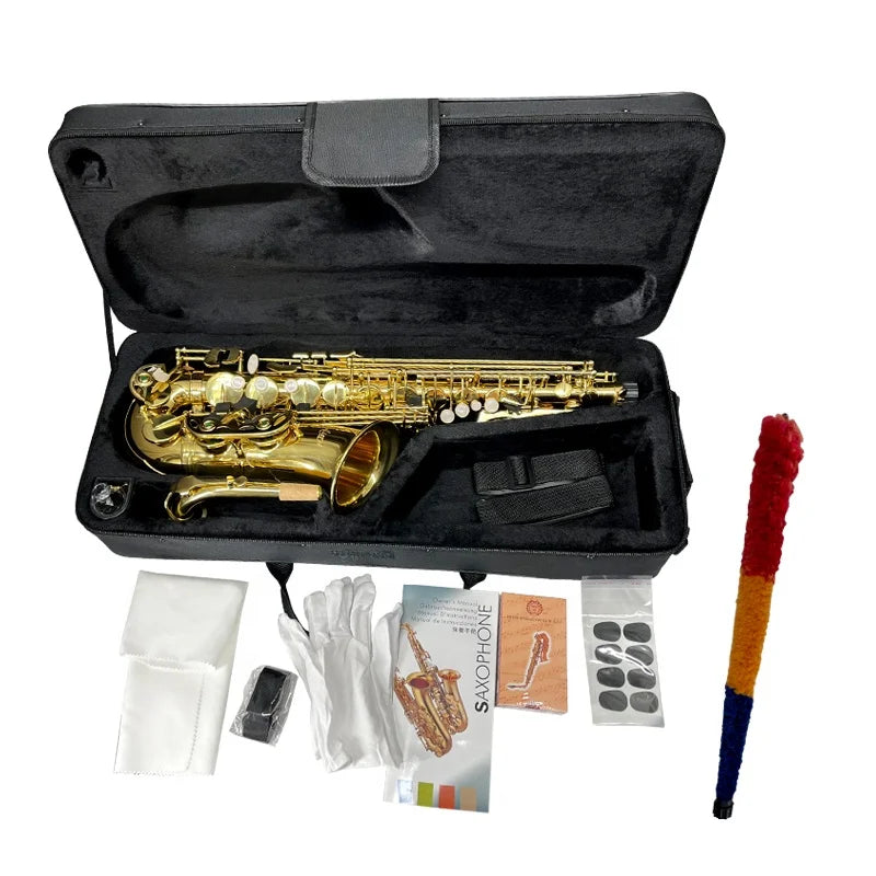 Wholesale Price Gold Lacquer Brass Body Eb Alto Saxophone With Case Custom Brand Woodwind Musical Instruments for Sale