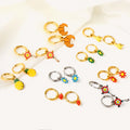 Fashion Trendy 316 Stainless Steel Banana Pineapple Flowers Earrings Hoop Charms Wholesale Cute 18k Gold Plated Jewelry Earrings