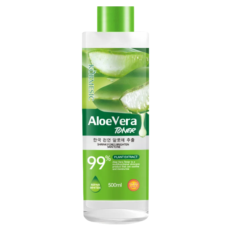 OEM ODM Private Label KORMESIC Aloe Vera Pure Essential Toner Brighten Skin Relives Dryness Anti-Wrinkle
