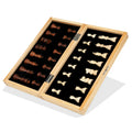 24.2*24*2.4cm Wooden Chess Board With Wooden Pieces Luxury Foldable Wood Travel Chess Board Games Sets
