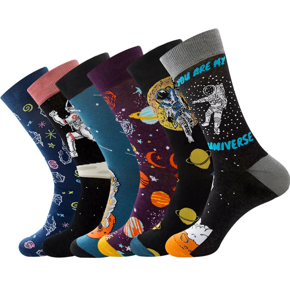 Adult Designer Mens Socks Fashion Boy's Brand Cartoon Happy Holiday Cotton Printing Casual Woven Picture Funny Socks Anime Socks