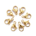 PandaHall 100 Pcs 304 Stainless Steel 14K/18K Gold Plated Lobster Claw Clasps