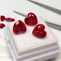Good Quality Lab Ruby Fancy Shape Heart Cut Pigeon Blood Red Loose Gemstone Various Size Red Ruby for Lab Grown Ruby Rings