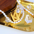 Chris April in Stock 316L Stainless Steel PVD Gold Plated Geometry Hoop Jewellery Earring
