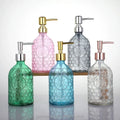 Wholesale 16oz Bee Clear and Color Packaging Empty 500ml Glass Hand Liquid Pump Soap Bottle Dispenser