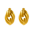Exaggerated Stainless Steel 18K Gold Plated Trendy Chunky Imitation Pearl Heart-shaped Oval Stud Earrings Women Third Party